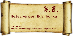 Weiszberger Bíborka névjegykártya
