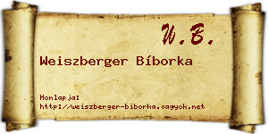 Weiszberger Bíborka névjegykártya